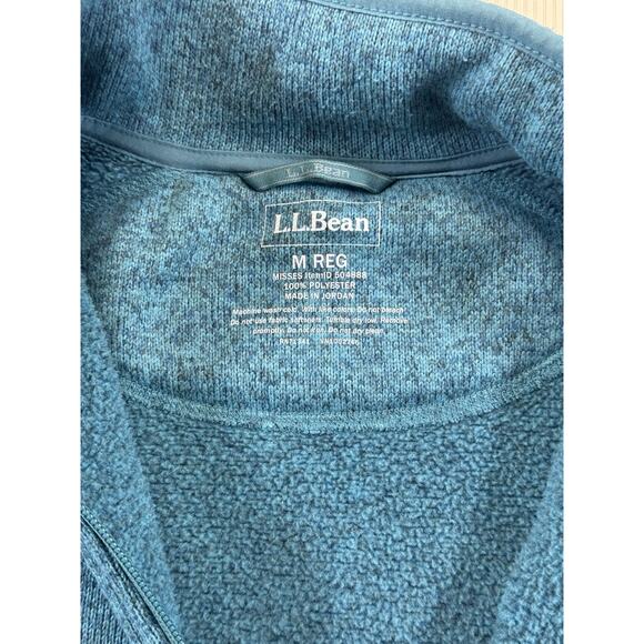 LL Bean Women Sweater Fleece Full Zip Jacket Active Outdoor Gorpcore Size M Teal - Picture 6 of 7